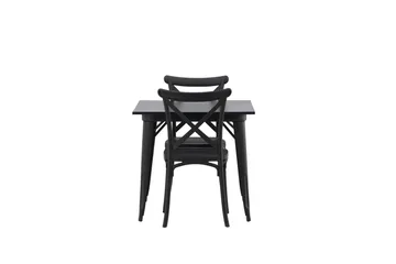 Tempe Matgrupp 80 cm Rektangulär med 2 Crosett stolar - Svart - Products - Möbler - Bord & matgrupp - Matgrupp