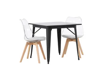 Tempe Matgrupp 80 cm Rektangulär med 2 Edvin stolar - Svart - Products - Möbler - Bord & matgrupp - Matgrupp