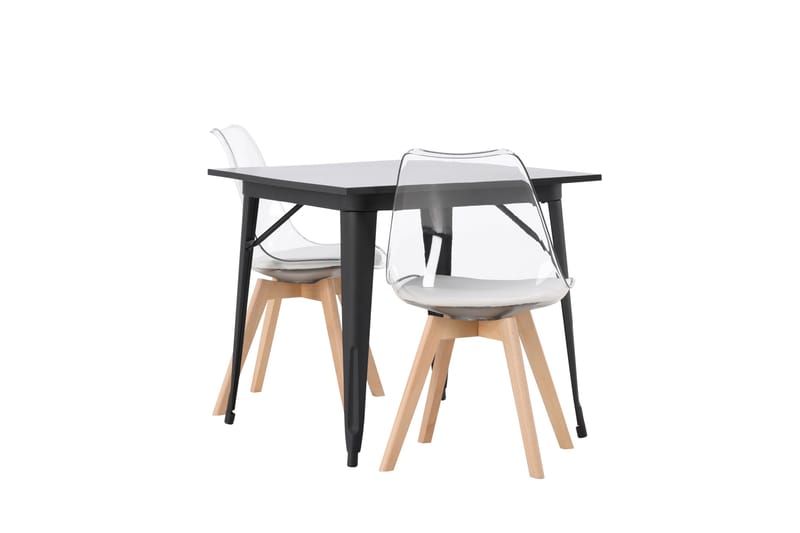 Tempe Matgrupp 80 cm Rektangulär med 2 Edvin stolar - Svart - Products - Möbler - Bord & matgrupp - Matgrupp