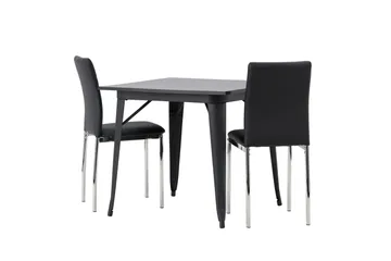 Tempe Matgrupp 80 cm Rektangulär med 2 Lily stolar - Svart - Products - Möbler - Bord & matgrupp - Matgrupp