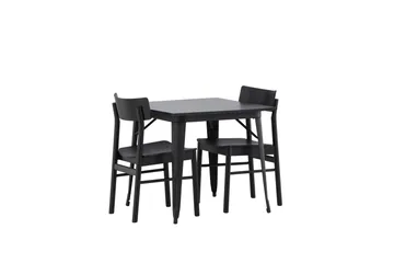 Tempe Matgrupp 80 cm Rektangulär med 2 Montros stolar - Svart - Products - Möbler - Bord & matgrupp - Matgrupp