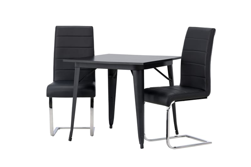 Tempe Matgrupp 80 cm Rektangulär med 2 Tempo stolar - Svart - Products - Möbler - Bord & matgrupp - Matgrupp