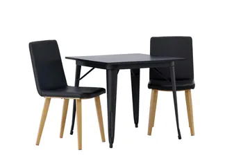 Tempe Matgrupp 80 cm Rektangulär med 2 Today stolar - Svart - Products - Möbler - Bord & matgrupp - Matgrupp