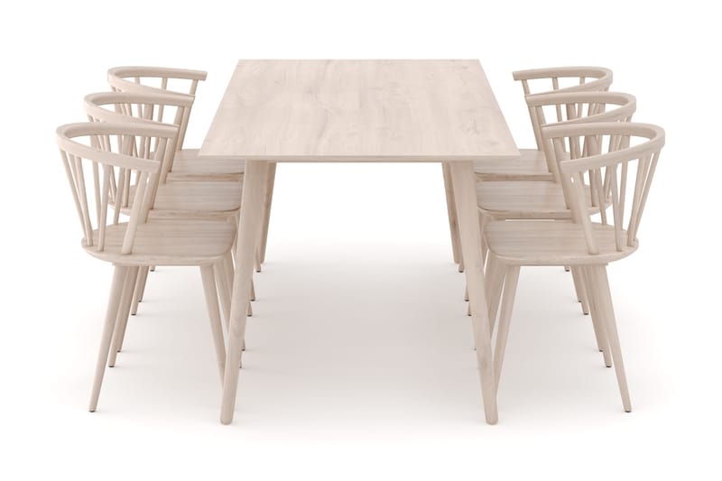 Tyrö Matgrupp med 6 st Tyrö Karmstolar - Whitewash/Whitewash - Products - Möbler - Bord & matgrupp - Matgrupp