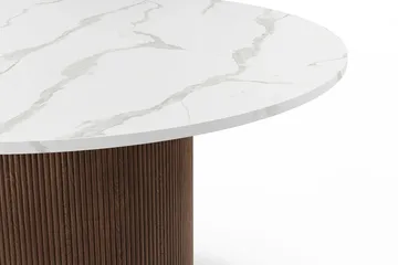 Uppveda Runt Matbord 120 cm med 4 Reciclar Matstolar - Vit/Brun/Greige - Products - Möbler - Bord & matgrupp - Matgrupp