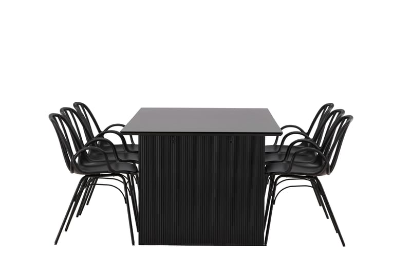 Vail Matgrupp 200 cm Rektangulär med 6 Dyrön stolar - Svart - Products - Möbler - Bord & matgrupp - Matgrupp