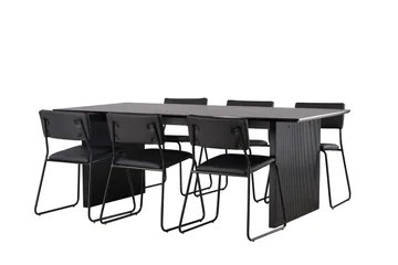 Vail Matgrupp 200 cm Rektangulär med 6 Kenth Stolar - Svart - Products - Möbler - Bord & matgrupp - Matgrupp