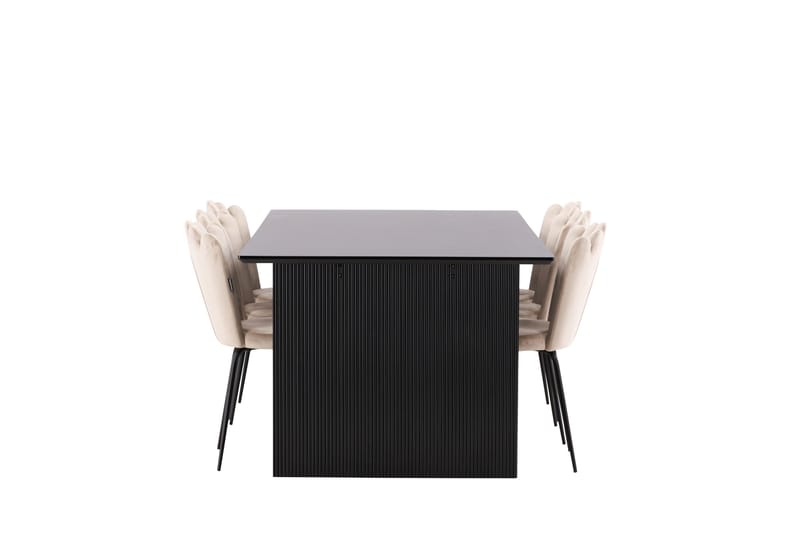 Vail Matgrupp 200 cm Rektangulär med 6 Limhamn stolar - Beige - Products - Möbler - Bord & matgrupp - Matgrupp