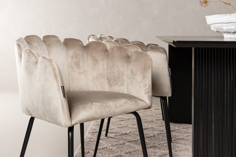 Vail Matgrupp 200 cm Rektangulär med 6 Limhamn stolar - Beige - Products - Möbler - Bord & matgrupp - Matgrupp