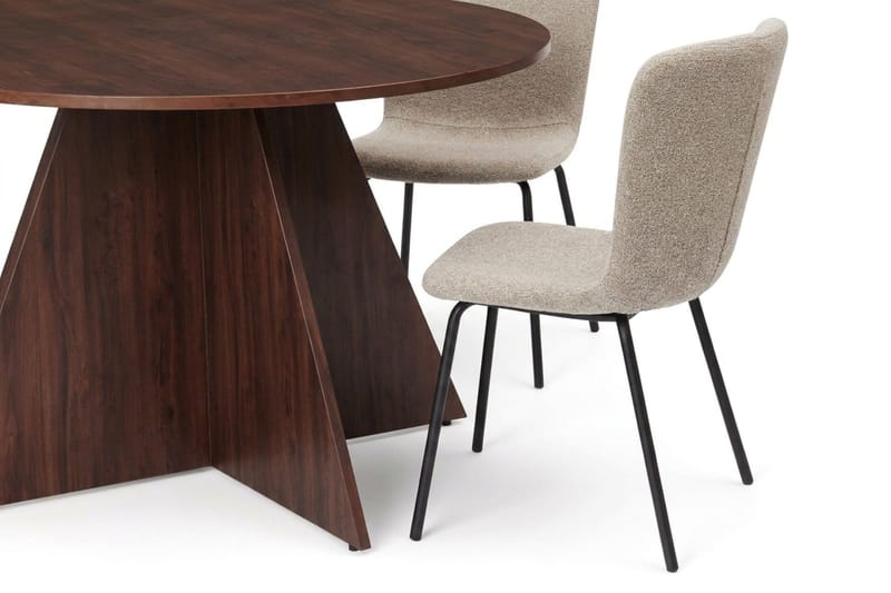 Vera Matgrupp runt 110 cm Valnöt med 4 Katy Matstolar - Valnöt - Products - Möbler - Bord & matgrupp - Matgrupp