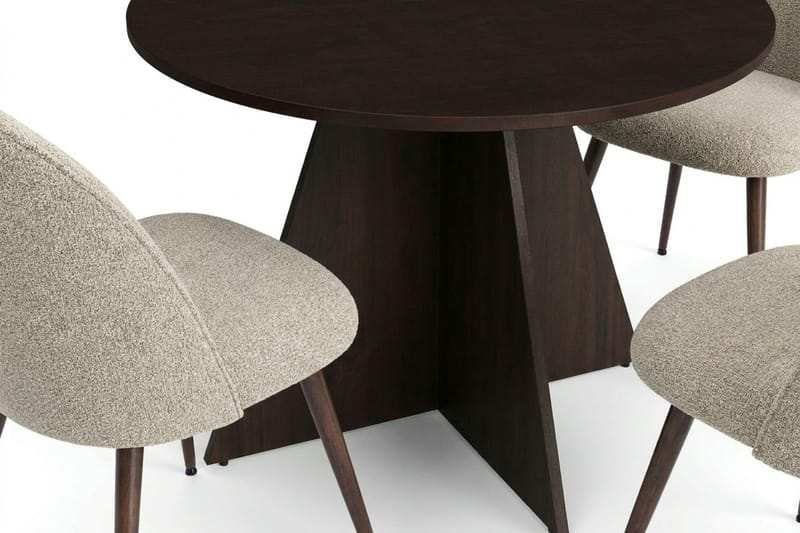 Vera Matgrupp runt 130 cm Rökt Ek med 6 Mora Matstolar - Rökt ek - Products - Möbler - Bord & matgrupp - Matgrupp