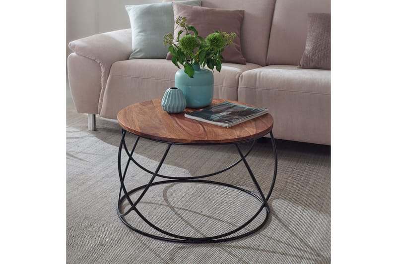 Willowdale Soffbord 60 cm Runt - Trä/Valnötsbrun/Svart - Products - Möbler - Bord & matgrupp - Soffbord