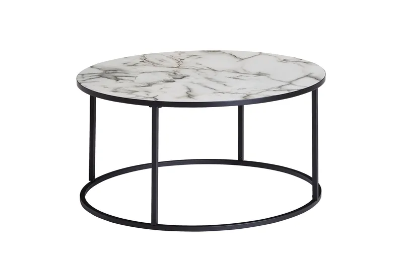 Willowdale Soffbord 80 cm Runt, Vit/Svart