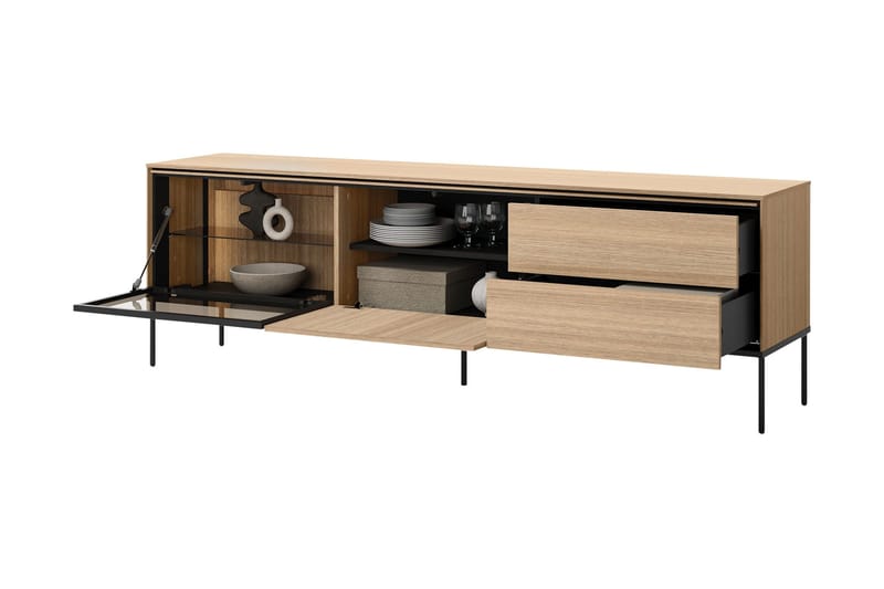 Basici Tv-bänk 197x41 cm - Grå/Grön - Products - Möbler - TV- & Mediamöbler - TV bänk & mediabänk