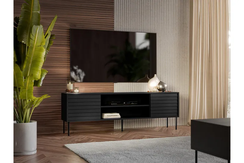 Belonger Tv-bänk 180 cm - Svart - Products - Möbler - TV- & Mediamöbler - TV bänk & mediabänk