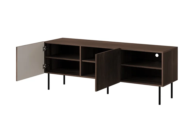 Hammarstrand Ribbad TV Bänk mörk trä med förvaring - 42 cm djup 150 cm bred 58 cm hög - Valnöt - Products - Möbler - TV- & Mediamöbler - TV bänk & mediabänk