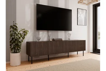 Hammarstrand Tv-bänk med Förvaring 201 cm - Valnöt / Brun / Ribbad - Products - Möbler - TV- & Mediamöbler - TV bänk & mediabänk