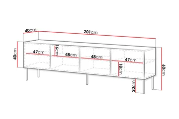 Laholm Tv-bänk 201 cm - Svart - Products - Möbler - TV- & Mediamöbler - TV bänk & mediabänk