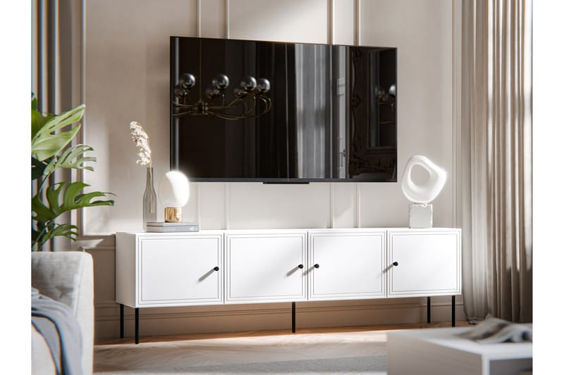 Laholm Tv-bänk 201 cm - Vit - Products - Möbler - TV- & Mediamöbler - TV bänk & mediabänk