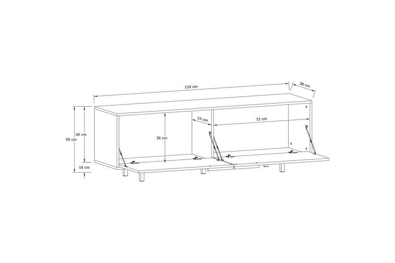 Lowboard Alberto 150x38x50 cm, Ek - 150x38x50 cm, Ek - Products - Möbler - TV- & Mediamöbler - TV bänk & mediabänk