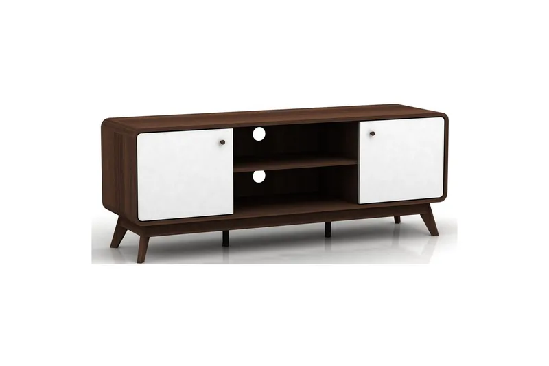 Lowboard Cassie 140x39x53 cm, Valnöt/Vit, 140x39x53 cm, Valnöt/Vit