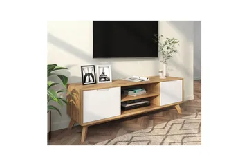 Lowboard Ezra Wotan-ek/Vit - Wotan-ek/Vit - Products - Möbler - TV- & Mediamöbler - TV bänk & mediabänk