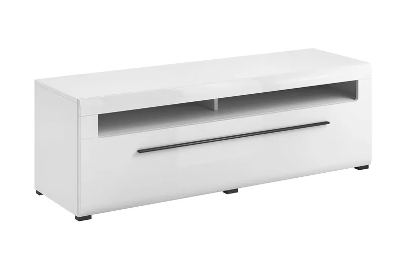 Maricruz TV-bänk 140 cm, Vit/Vit högglans