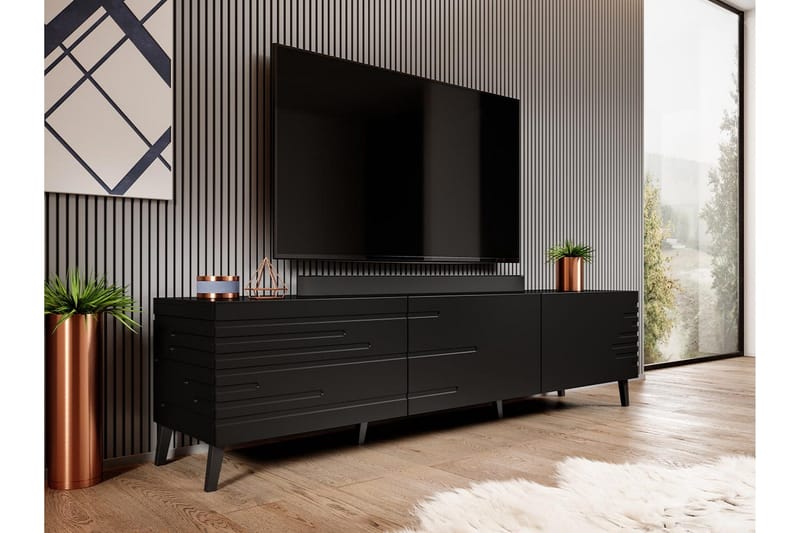 Novaj Tv-skåp 155 cm - Svart - Products - Möbler - TV- & Mediamöbler - TV-skåp