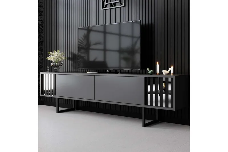 TV-bänk Jeval Antracit / Svart - Antracit / Svart - Products - Möbler - TV- & Mediamöbler - TV bänk & mediabänk