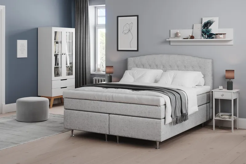 Belda Sängpaket 160x200 Fast/Medium - Ljusgrå - Products - Möbler - Säng - Kontinentalsäng