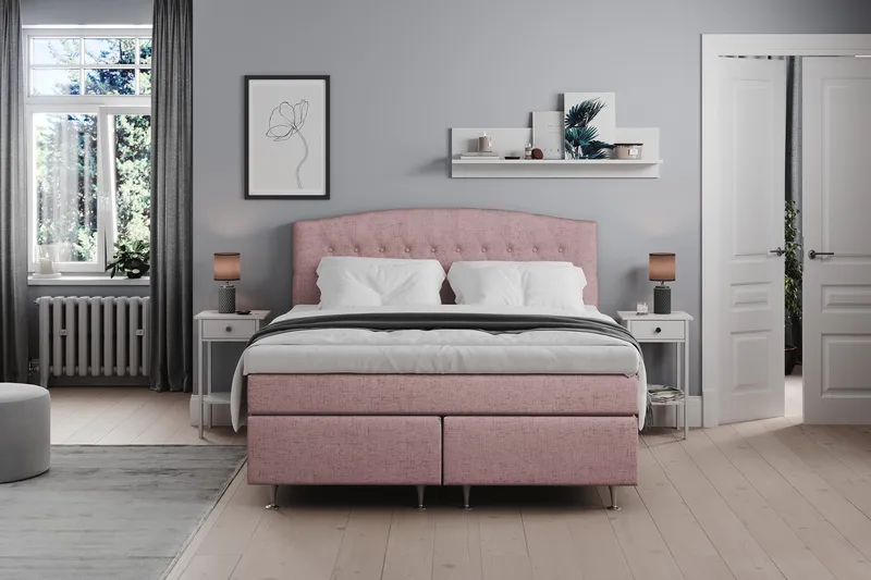 Belda Sängpaket 160x200 Medium - Rosa - Products - Möbler - Säng - Kontinentalsäng