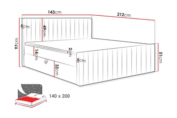 Calrosor Sängpaket Kontinentalsäng med Förvaring 140x200 cm - Grön - Products - Möbler - Säng - Komplett sängpaket