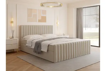 Calrosor Sängpaket Kontinentalsäng med Förvaring 180x200 cm - Beige - Products - Möbler - Säng - Komplett sängpaket
