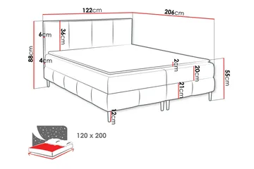 Celestine Förvaringssäng 120x200 cm - Beige/Grå - Products - Möbler - Säng - Komplett sängpaket