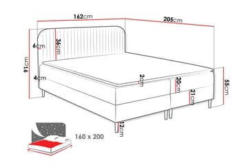 Celestine Förvaringssäng 160x200 cm - Grön - Products - Möbler - Säng - Komplett sängpaket