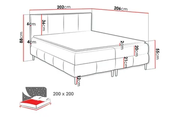Celestine Förvaringssäng 200x200 cm - Grå - Products - Möbler - Säng - Komplett sängpaket