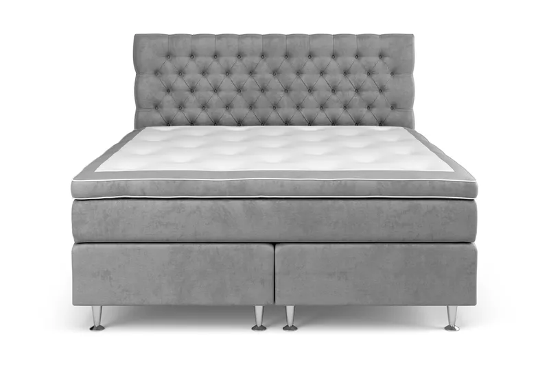 Celine Kontinentalsäng 160x200cm - Grå/Sammet - Products - Möbler - Säng - Kontinentalsäng