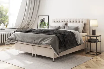 Celine Sängpaket 120x200 cm - Beige / Sammet - Products - Möbler - Säng - Kontinentalsäng