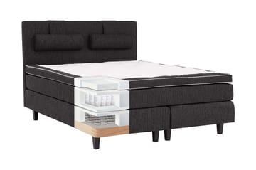 Charleston Kontinentalsäng 120x200 Fast Polyeterskum - Svart - Products - Möbler - Säng - Enkelsäng