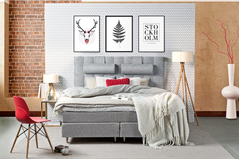 Charleston Kontinentalsäng 140x200 Fast Polyeterskum - Svart - Products - Möbler - Säng - Kontinentalsäng