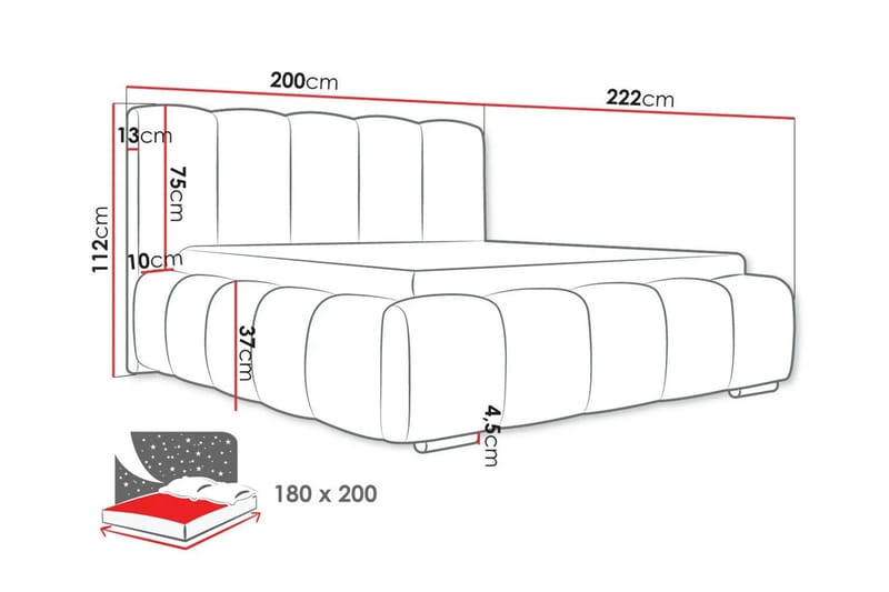 Cleaton Sängram 160x200 cm med Förvaring HVILA Skummadrass och Bäddmadrass i Memoryskum med Tvättbar klädsel - Beige/Vit - Products - Möbler - Säng - Komplett sängpaket