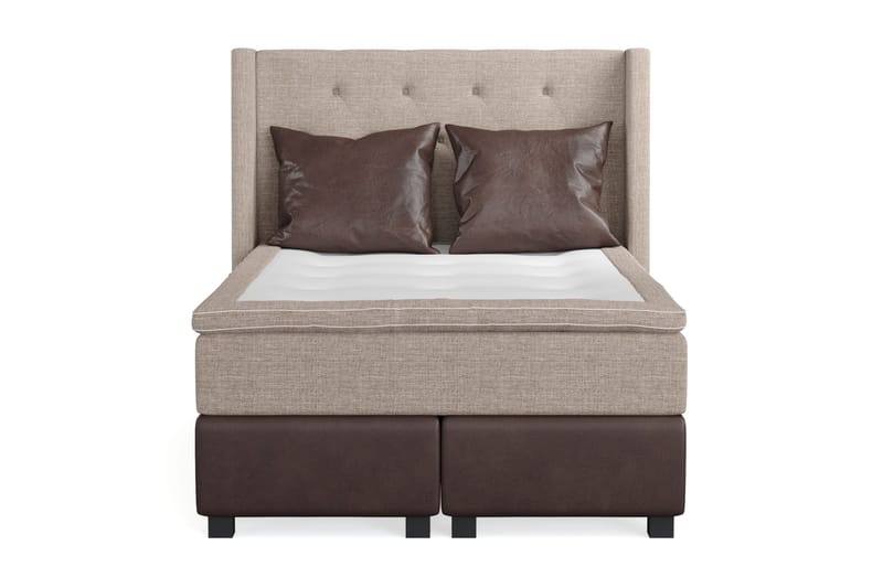 Cuba Sängpaket 140x200 med Två Bruna Kuddar, (+Fler val) Beige/Brun