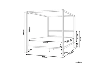 Denaya Himmelsäng 140x200 cm - Svart - Products - Möbler - Säng - Himmelsäng