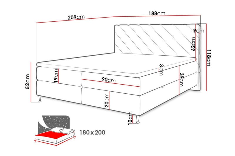 Derry Sängram 180x200 cm - Products - Möbler - Säng - Sängram & sängstomme
