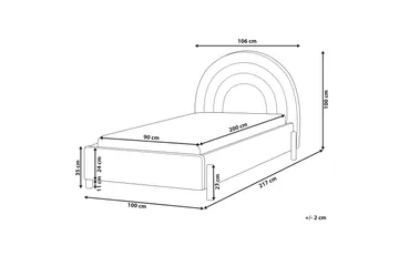 Diantha Sängram 90x200 cm - Blå/Ljust trä - Products - Möbler - Säng - Sängram & sängstomme