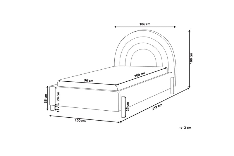 Diantha Sängram 90x200 cm - Blå/Ljust trä - Products - Möbler - Säng - Sängram & sängstomme