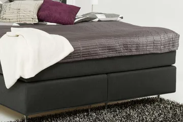 Dolly Kontinentalsäng 180x200cm Memoryfoam - Mörkgrå Svarta Ben - Products - Möbler - Säng - Kontinentalsäng
