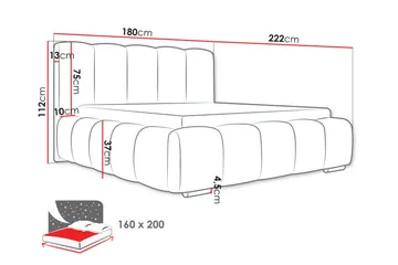 Gioia Förvaringssäng 160x200 cm - Svart - Products - Möbler - Säng - Säng med förvaring