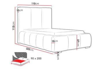 Gioia Sängram med Förvaring 90x200 cm - Svart - Products - Möbler - Säng - Sängram & sängstomme
