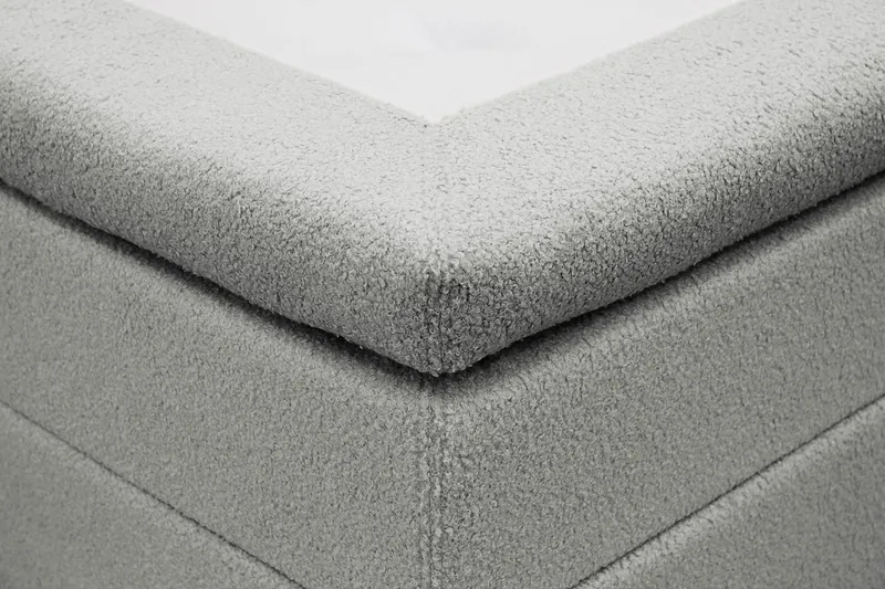 Hilton Komplett Sängpaket 160x200 cm Kontinentalsäng med rutad sänggavel - Grå / Teddy - Products - Möbler - Säng - Kontinentalsäng